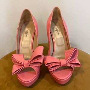Valentino Pink Peep Toe Heels | Size 36.5